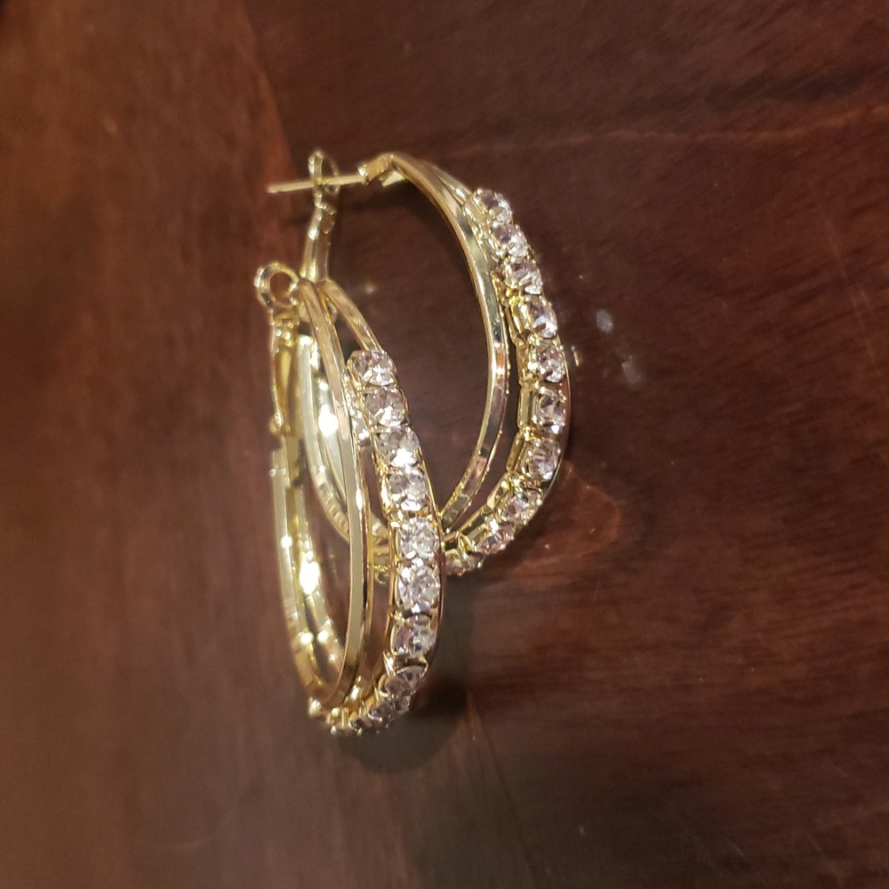 Gold Hoop Earrings - Picture 8 of 9